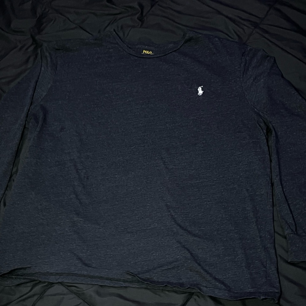 Polo Ralph Lauren black marl heather long sleeve shirts